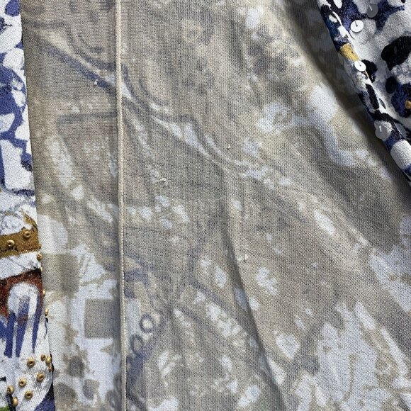 Chico's Sequins Embellished Cover Up Kimono Women OneSize Ivory Multicolor Used - Picture 13 of 16